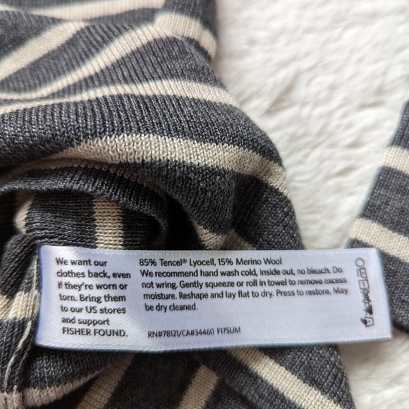 Eileen FISHER striped knit long sleeve sweater xs - Picture 8 of 12